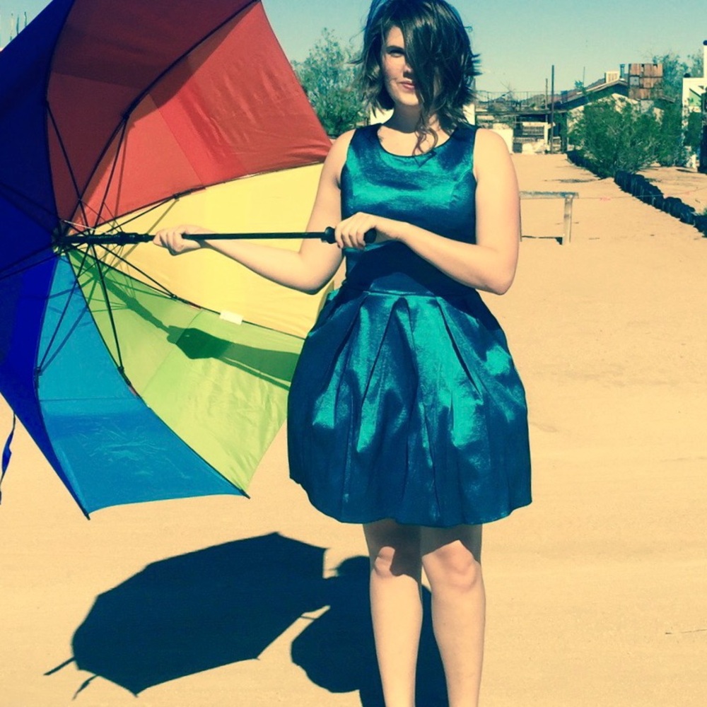Teal Iridescent Cocktail Dress - Christmas or New Year’s, Fleet Collection 2012